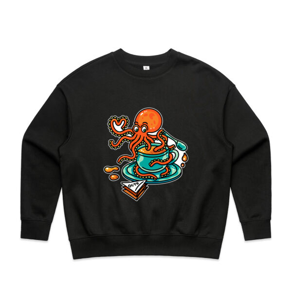 Octopied with Tea - V2 - AS Colour - Wo's Heavy Crew Thumbnail
