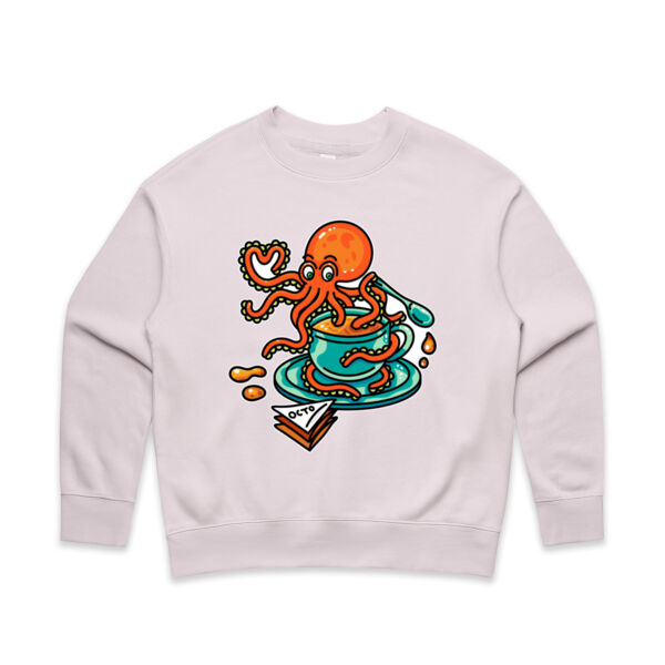 Octopied with Tea - V2 - AS Colour - Women's Relax Crew Thumbnail