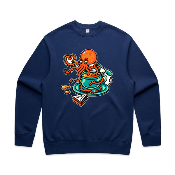 Octopied with Tea - V2 - AS Colour - Men's Relax Crew Thumbnail