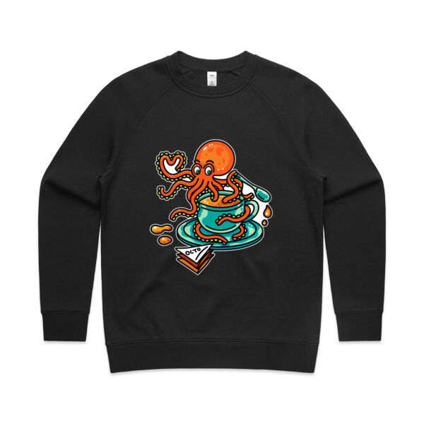 Octopied with Tea - V2 - AS Colour - Women's Supply Crew Thumbnail