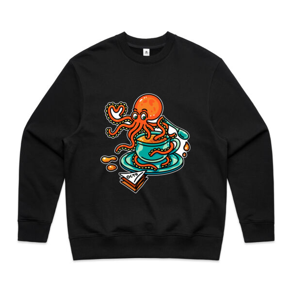 Octopied with Tea - V2 - AS Colour - Men's Heavy Crew Thumbnail
