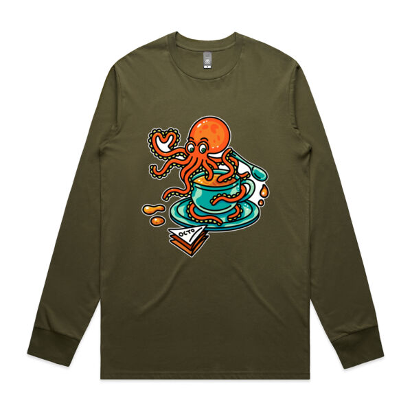 Octopied with Tea - V2 - AS Colour -  Men's Staple L/S Tee  Thumbnail