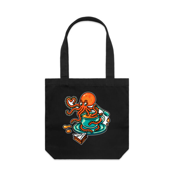 Octopied with Tea - V2 - AS Colour - Canvas Tote 'Carrie' Bag  Thumbnail