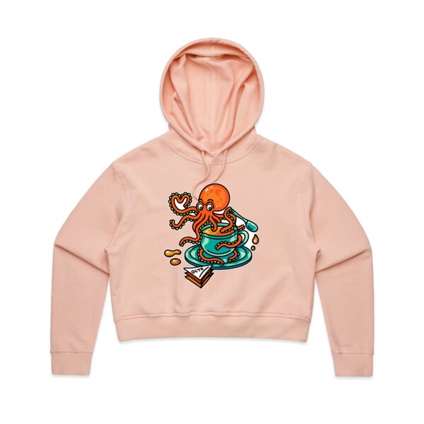Octopied with Tea - V2 - AS Colour - Women's Crop Hood Thumbnail