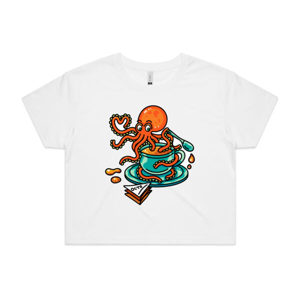 Octopied with Tea - V2 - AS Colour - Women's Crop Tee Thumbnail