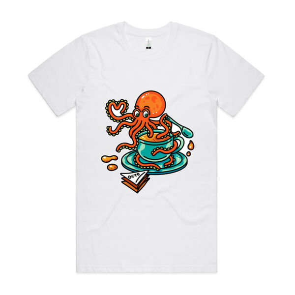 Octopied with Tea - V2 - AS Colour - Organic Cotton Unisex Tee Thumbnail