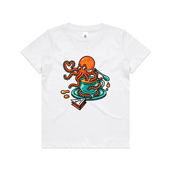 Octopied with Tea - V2 - AS Colour - Kids Youth Tee Thumbnail