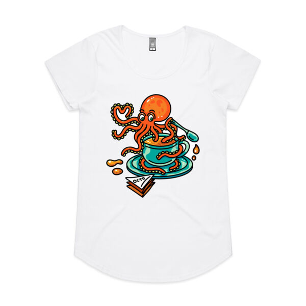 Octopied with Tea - V2 - AS Colour - Women's 'Mali' Scoop Tee Thumbnail
