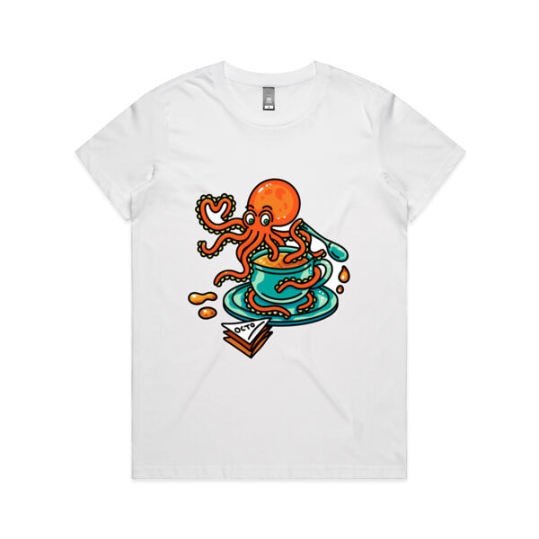 Octopied with Tea - V2 - AS Colour - Women's Maple Tee Thumbnail