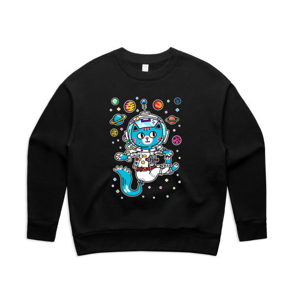 Space Cat V1 - AS Colour - Women's Relax Crew Thumbnail