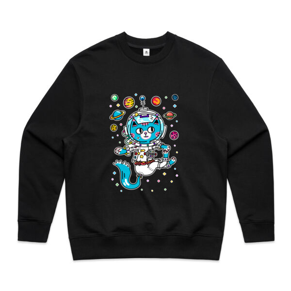 Space Cat V1 - AS Colour - Men's Heavy Crew Thumbnail