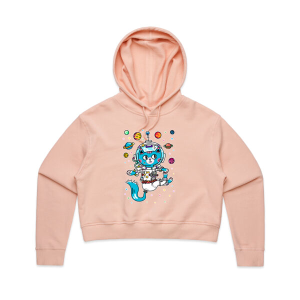 Space Cat V1 - AS Colour - Women's Crop Hood Thumbnail