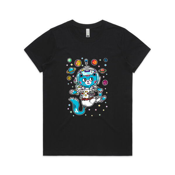 Space Cat V1 - AS Colour - Women's  Maple ORGANIC Tee Thumbnail