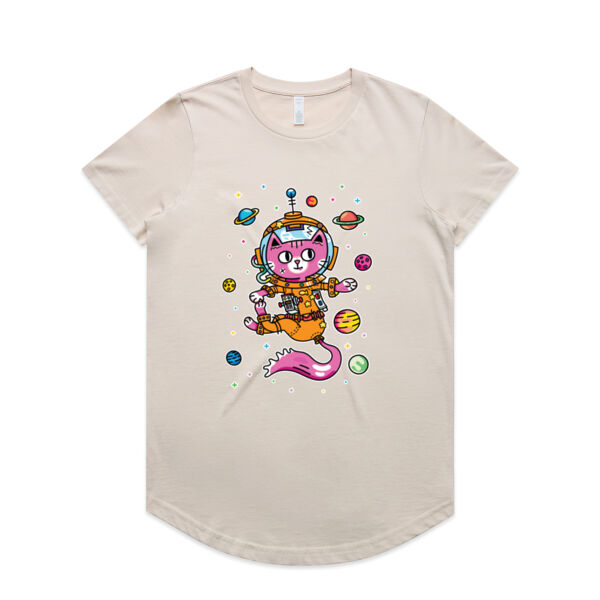 Space Cat V2 - AS Colour - Women's Maple Curve Tee Thumbnail