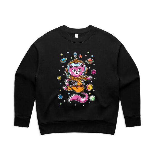 Space Cat V2 - AS Colour - Women's Relax Crew Thumbnail