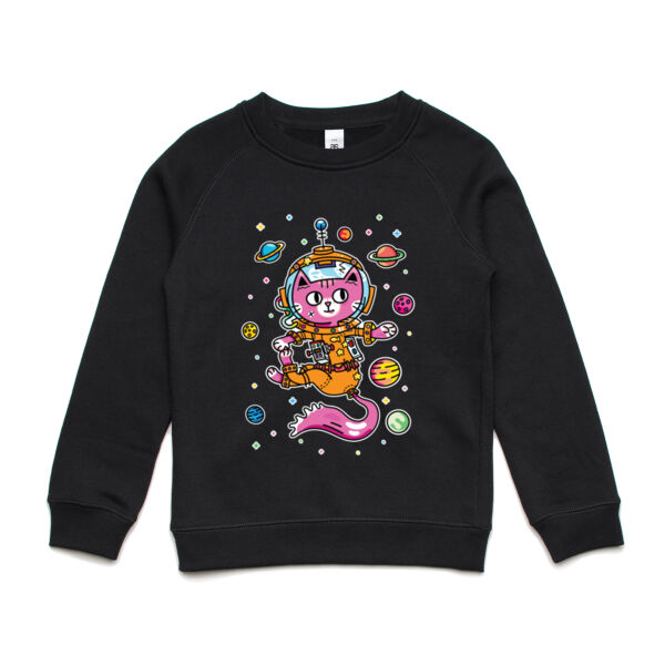 Space Cat V2 - AS Colour - Youth Supply Crew Sweatshirt Thumbnail