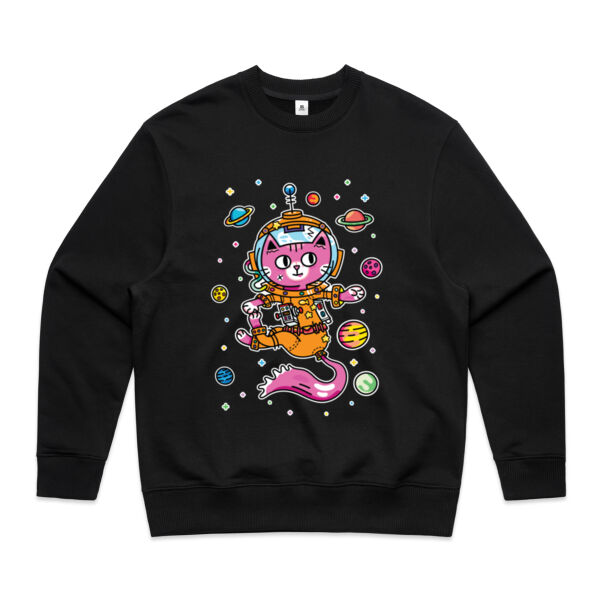 Space Cat V2 - AS Colour - Men's Heavy Crew Thumbnail