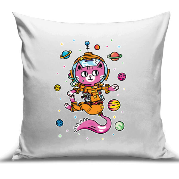 Space Cat V2 - Cushion Cover - 100% Linen Thumbnail