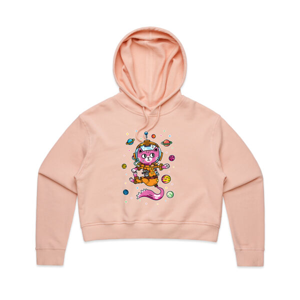 Space Cat V2 - AS Colour - Women's Crop Hood Thumbnail