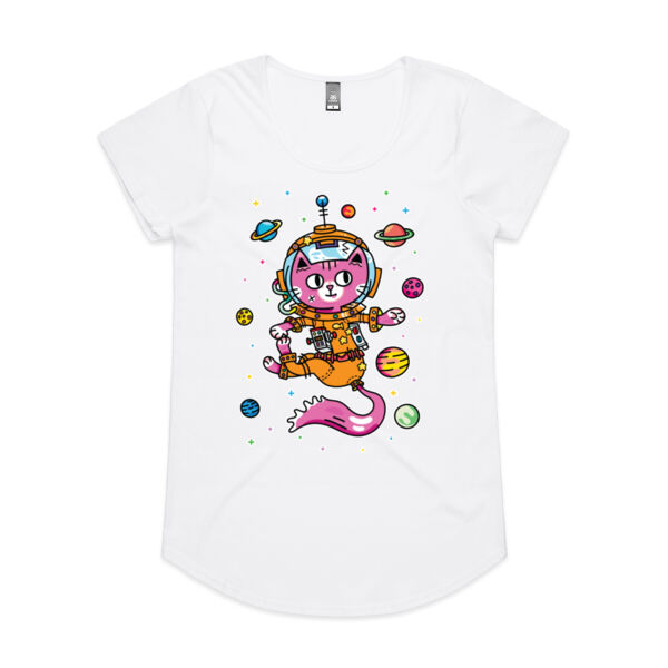 Space Cat V2 - AS Colour - Women's 'Mali' Scoop Tee Thumbnail