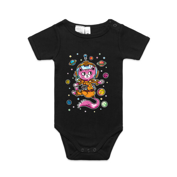 Space Cat V2 - AS Colour - Baby 'Mini-me' Onesie Romper Thumbnail