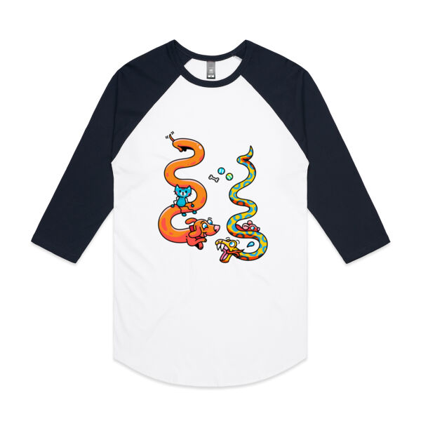 Stretch & Slither - AS Colour - 3/4 Raglan Baseball Sleeve Tee Thumbnail