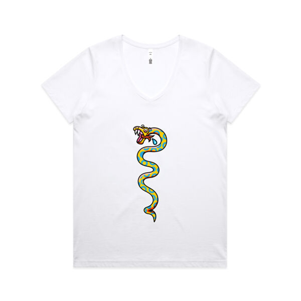 Slippery Snake V1 - AS Colour - Women's Maple V Neck Tee Thumbnail