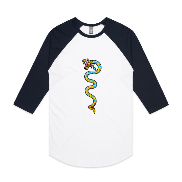 Slippery Snake V1 - AS Colour - 3/4 Raglan Baseball Sleeve Tee Thumbnail