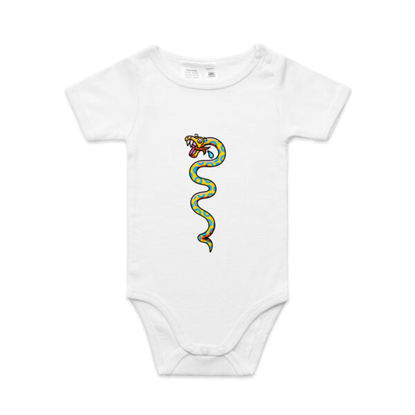 Slippery Snake V1 - AS Colour - Baby 'Mini-me' Onesie Romper Thumbnail