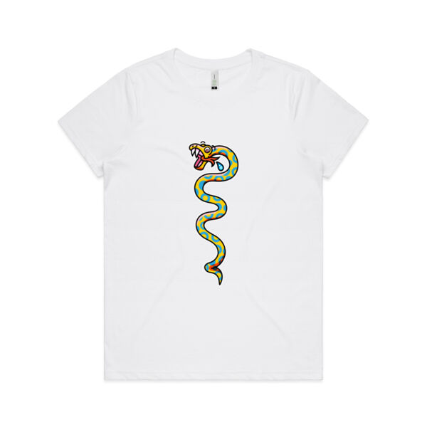 Slippery Snake V1 - AS Colour - Women's  Maple ORGANIC Tee Thumbnail