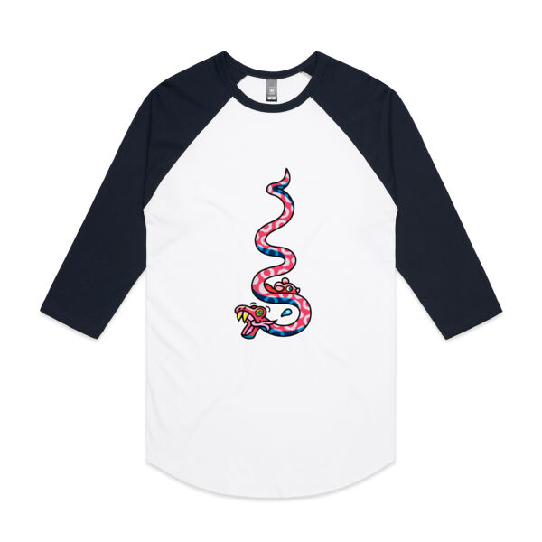 Slippery Snake V2 - AS Colour - 3/4 Raglan Baseball Sleeve Tee Thumbnail