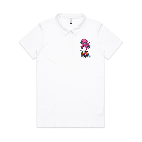 Octo Cube - Pink - AS Colour - Amy Womens Polo Shirt Thumbnail