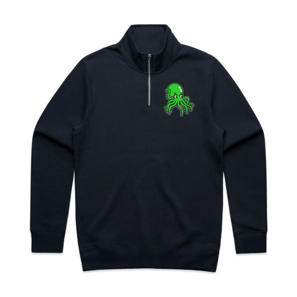 Octo in Green - AS Colour - Mens Stencil Half Zip  Thumbnail