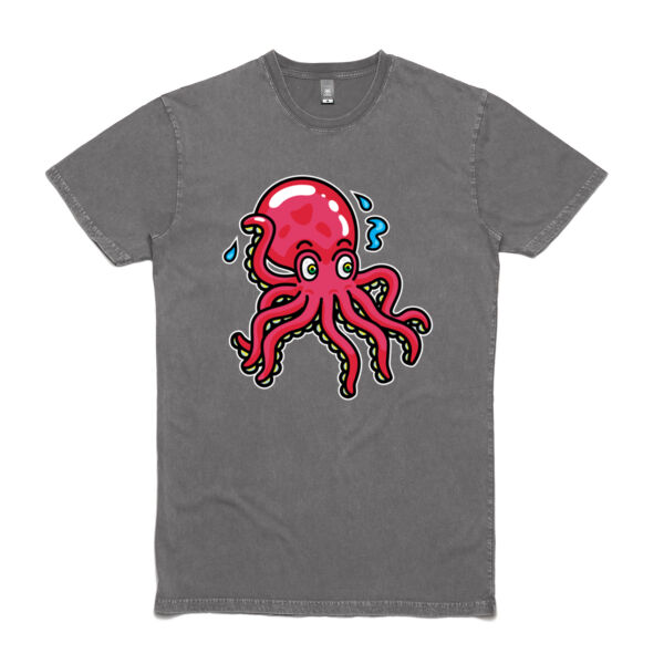 Octo in Red - AS Colour Stone Wash Staple Tee Thumbnail