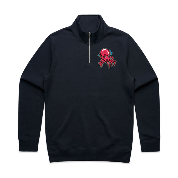 Octo in Red - AS Colour - Mens Stencil Half Zip  Thumbnail