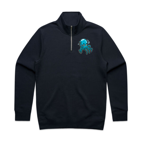 Octo in Blue - AS Colour - Mens Stencil Half Zip  Thumbnail