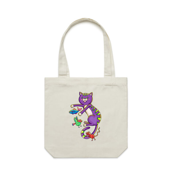 Purple Cat & Friends - AS Colour - Canvas Tote 'Carrie' Bag  Thumbnail