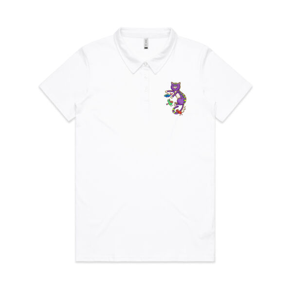 Purple Cat & Friends - AS Colour - Amy Womens Polo Shirt Thumbnail