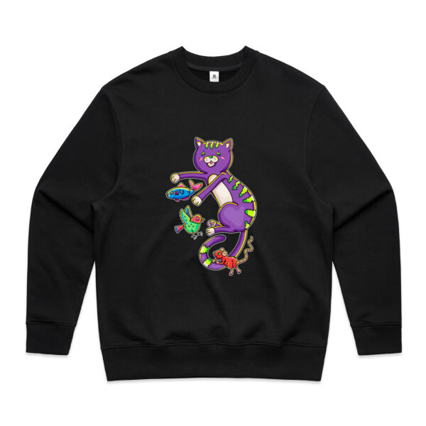 Purple Cat & Friends - AS Colour - Men's Heavy Crew Thumbnail