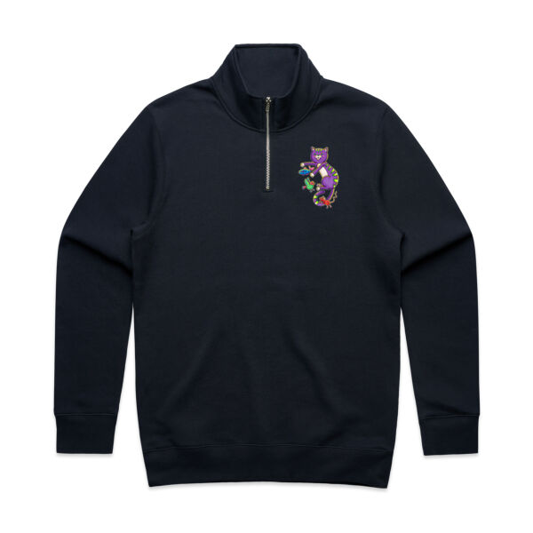 Purple Cat & Friends - AS Colour - Mens Stencil Half Zip  Thumbnail