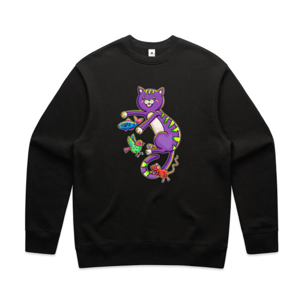 Purple Cat & Friends - AS Colour - Men's Relax Crew Thumbnail