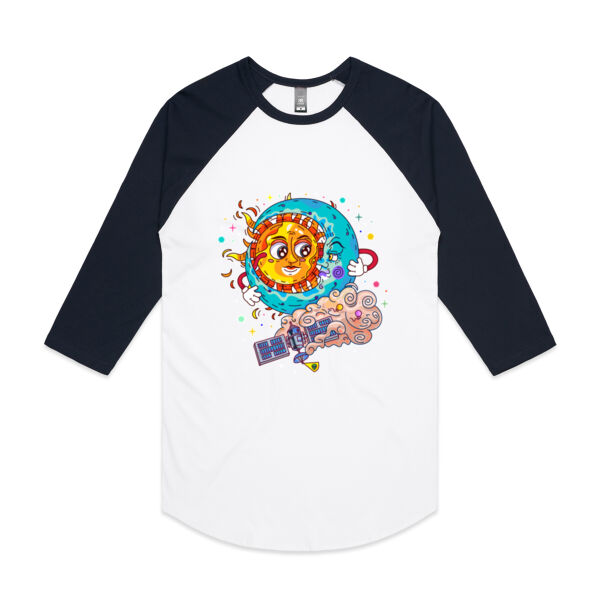 Sun & Moon Embrace - AS Colour - 3/4 Raglan Baseball Sleeve Tee Thumbnail
