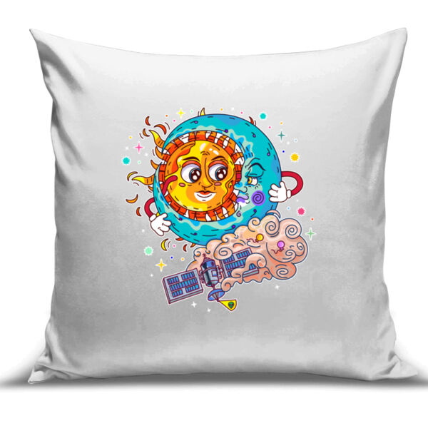Sun & Moon Embrace - Cushion Cover - 100% Linen Thumbnail