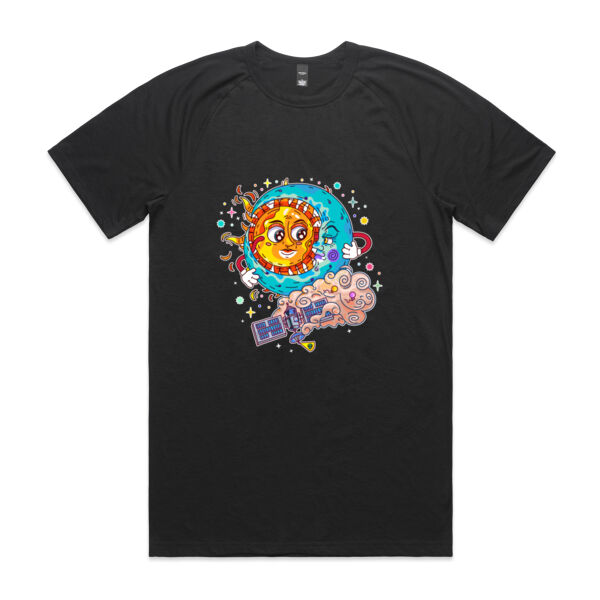 Sun & Moon Embrace - AS Colour - Staple Active Blend Tee Thumbnail