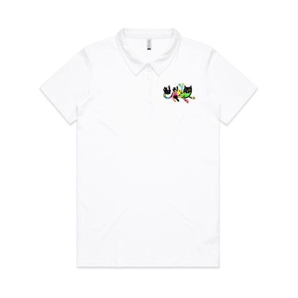 Neon Mimic Cat - AS Colour - Amy Womens Polo Shirt Thumbnail