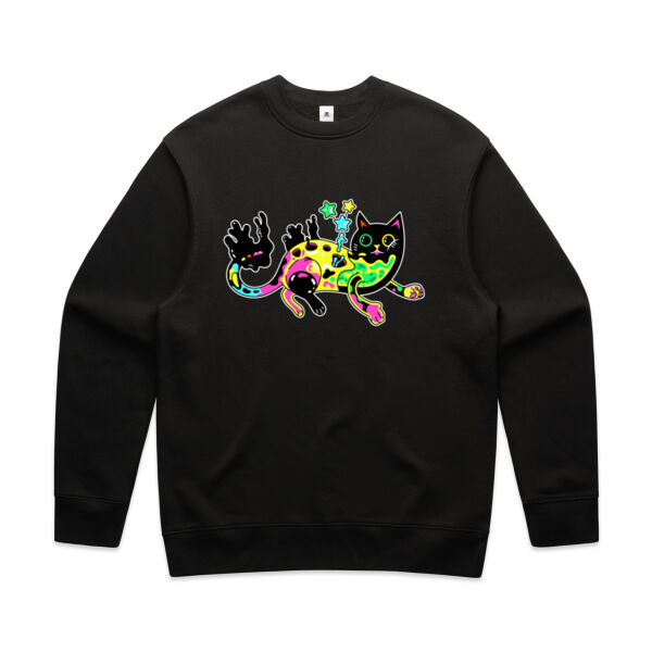 Neon Mimic Cat - AS Colour - Men's Relax Crew Thumbnail