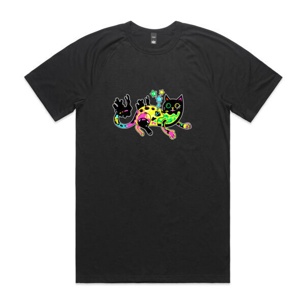 Neon Mimic Cat - AS Colour - Staple Active Blend Tee Thumbnail