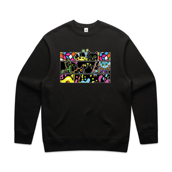 Fluro Cat Universe - AS Colour - Men's Relax Crew Thumbnail