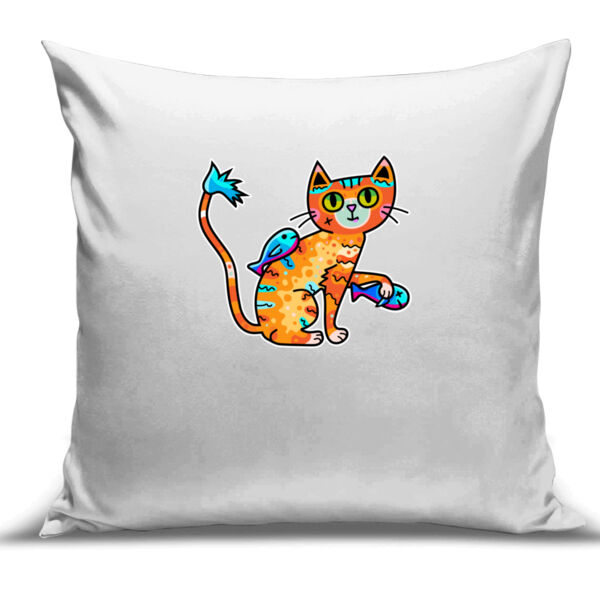 Cat&Fish - Cushion Cover - 100% Linen Thumbnail