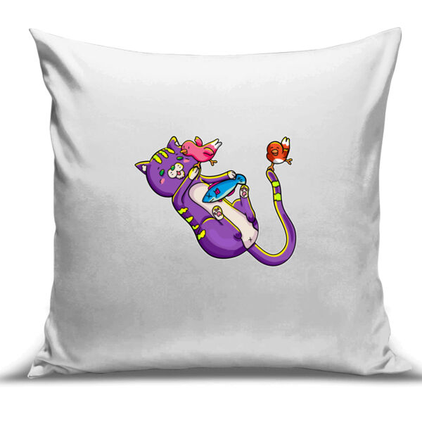 Purple Cat - Cushion Cover - 100% Linen Thumbnail
